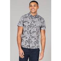 Tokyo Laundry Men's Printed Chambray Short-Sleeve Shirt in Grey | Size: Large