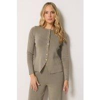 Long Tall Sally Women's Tall Button Cardigan in Brown | Size: 22-24