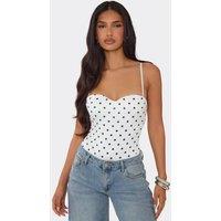 EGO Women's Strappy Sweetheart Neckline Bodysuit in White | Size: 10