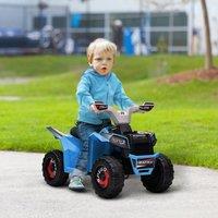 HOMCOM 6V Electric Quad Bike, 2.5km/h Kids Ride On ATV for 18-36 Months in Blue