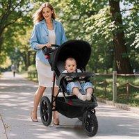 Costway Foldable Baby Pushchair Toddler Stroller w/ Adjustable Canopy in Black
