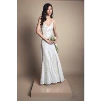 Coast Women's Sequin Godet Maxi Wedding Dress in Ivory | Size: 18