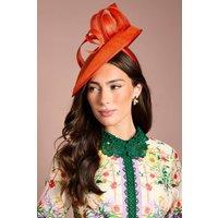 Coast Women's Side Facing Loop & Feather Fascinator in Orange