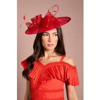 Coast Women's Loop & Quill Detail Wide Fascinator in Red