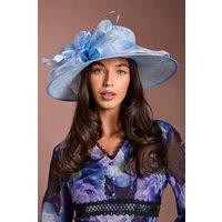 Coast Women's Light Blue Large Floral Rose Hat