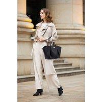 Women's Large Capacity PU Leather Shoulder Bag in Black