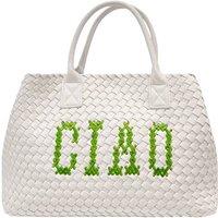 Lilly Loves Women's White Woven CIAO Green Bag