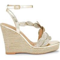 Carvela Women's 'Eleganza Wedge' Fabric Heels in Gold | Size: 3