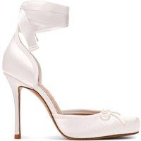 STEVE MADDEN Women's 'Larina White Satin' Fabric Heels | Size: 7