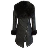 TruClothing Women's 3/4 Cross Zip Toscana Sheepskin Jacket in Black | Size: Small