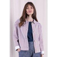 Nomads Clothing Women's Women Cotton Drill Striped Jacket in Crimson | Size: 16