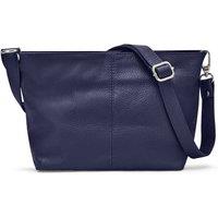 Woodland Leathers Women's Genuine Italian Leather Handbag Shoulder Bag in Navy
