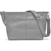 Woodland Leathers Women's Genuine Italian Leather Handbag Shoulder Bag in Light Grey