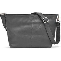 Woodland Leathers Women's Genuine Italian Leather Handbag Shoulder Bag in Dark Grey