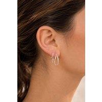 Otis Jaxon London Women's Triple Hoop Illusion Earrings in Silver