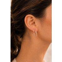 Otis Jaxon London Women's Triple Hoop Illusion Earrings in Rose Gold