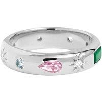 Gold Trip Women's Rainbow Ring in Silver | Size: 7