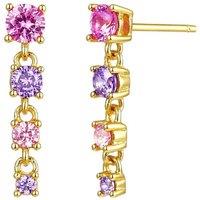 Gold Trip Women's Long Multi Gemstone Drop Earrings in Gold