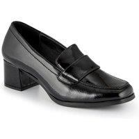 Jones Bootmaker Women's Brielle Patent Leather Heeled Loafers in Jet Black | Size: 6
