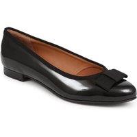 Jones Bootmaker Women's Soleil Wide Leather Ballet Pumps in Black | Size: 5