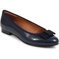 Jones Bootmaker Women's Soleil Wide Leather Ballet Pumps in Navy | Size: 5