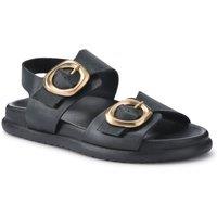 Jones Bootmaker Women's Juneau Buckled Sandals in Black | Size: 5
