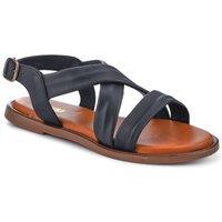 Jones Bootmaker Women's Haliwide Leather Wide-Fitting Sandals in Black | Size: 5