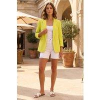 Roman Women's Petite Revere Collar Blazer in Lime | Size: 18