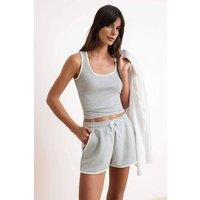 WOVCOR Women's Colour Block Ribbed Knit Co Ord Set in Grey | Size: Small