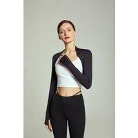 Anniou Women's Cropped UV Sports Bolero in Black | Size: Large