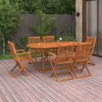 Berkfield Home 7 Piece Garden Dining Set Solid Acacia Wood in Brown
