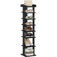 Dprodo 7-Tier PVC Wood Plastic Shoe Rack in Black | Size: 1 Pack