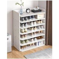 Living and Home 7-Tier Shoe Rack Shoe Cabinet for Entryway 62cm W in White