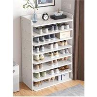Living and Home 8-Tier Shoe Rack Shoe Cabinet for Entryway 62cm W in White