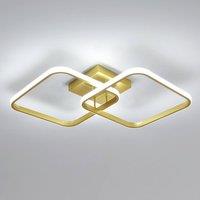 Pheashine Modern Gold Square LED Ceiling Light, 42W 6500K Cool White, 64cm