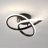 Pheashine LED Ceiling Light, 30W 6500K Cool White, 52cm Modern Flush Mount in Black