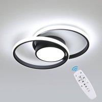 Pheashine LED Ceiling Light, 40W Dimmable 3000-6500K with Remote, Indoor Fixture in Black