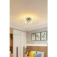 Living and Home Sputnik Flush Mount Ceiling Light in Silver
