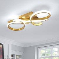 Pheashine Gold 44cm Irregular Line LED Ceiling Light 36W 6500K Cool White