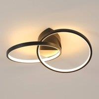 Pheashine Black 54cm Circular Cross LED Ceiling Light 23W Dimmable Remote 220V