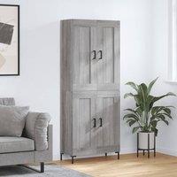 Berkfield Home Highboard Grey Sonoma 69.5x34x180 cm Engineered Wood