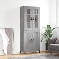 Berkfield Home Highboard Grey Sonoma 69.5x34x180 cm Engineered Wood