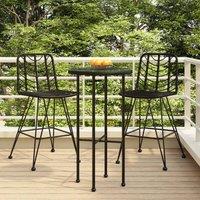 Berkfield Home Bar Stools 2 pcs Black 45x56x103.5 cm PE Rattan & Steel