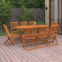 Berkfield Home 9 Piece Garden Dining Set Solid Acacia Wood