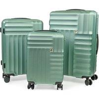 Pierre Cardin Soleil Wheeled Hard Sided 3pc Suitcase Set TSA Luggage Locks Olive in Green | Size: 3 Pack