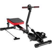 Armadadeals Folding Hydraulic Rowing Machine with LCD Monitor, 12 Resistance Level in Black