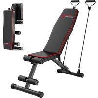 Armadadeals Foldable Adjustable Weight Bench for Home Gym, Incline Sit-Up Bench in Black