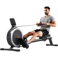 Armadadeals Magnetic Rowing Machine for Home Gym with 16 Levels Resistance in Black