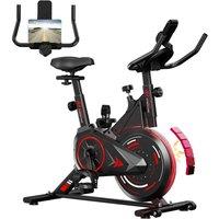 Armadadeals C1 Stationary Exercise Bike with 6kg Flywheel, Silent Belt Drive in Black
