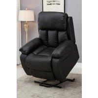 More4Homes Chester Single Motor Rise Recliner Bonded Leather Heat & Massage Chair in Black